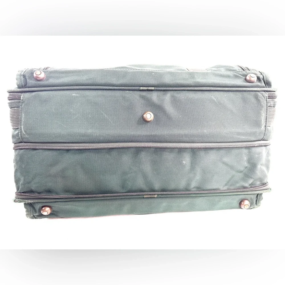 Tumi Vintage Green Ballistic Nylon Large Messenger Briefcase Laptop Bag Travel